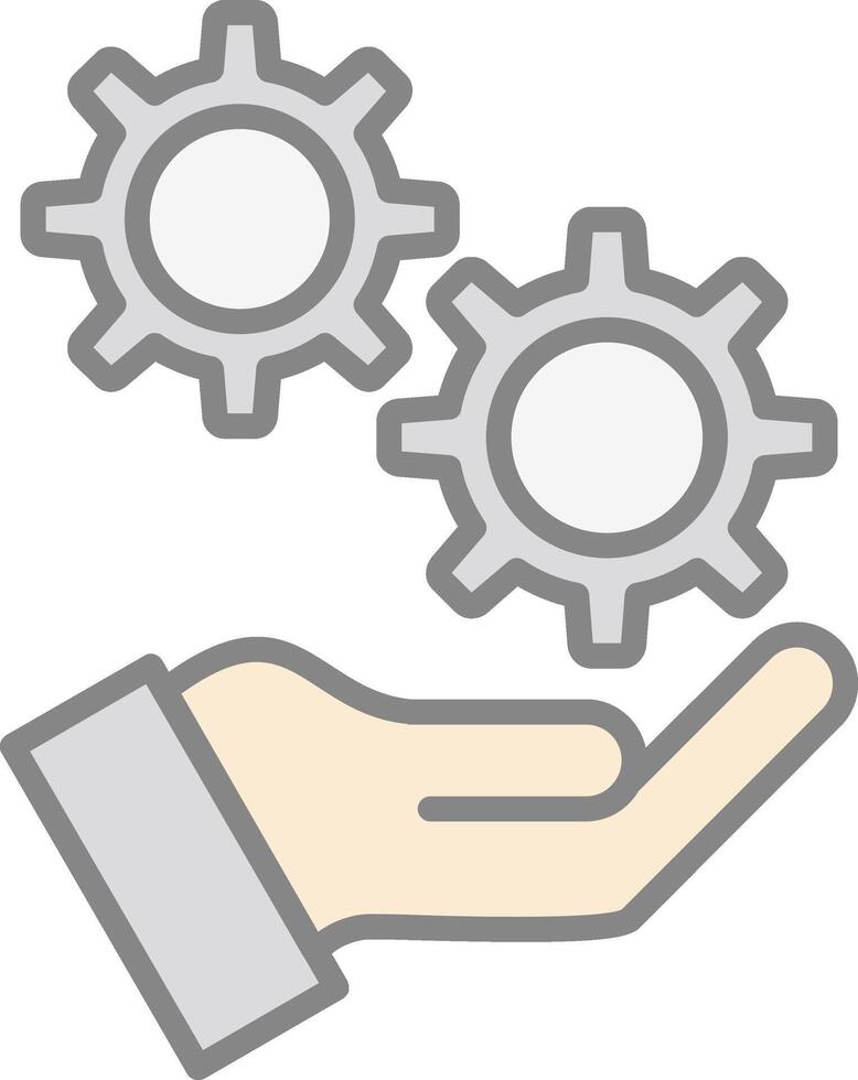 Money Work Hand Line Filled Light Icon vector