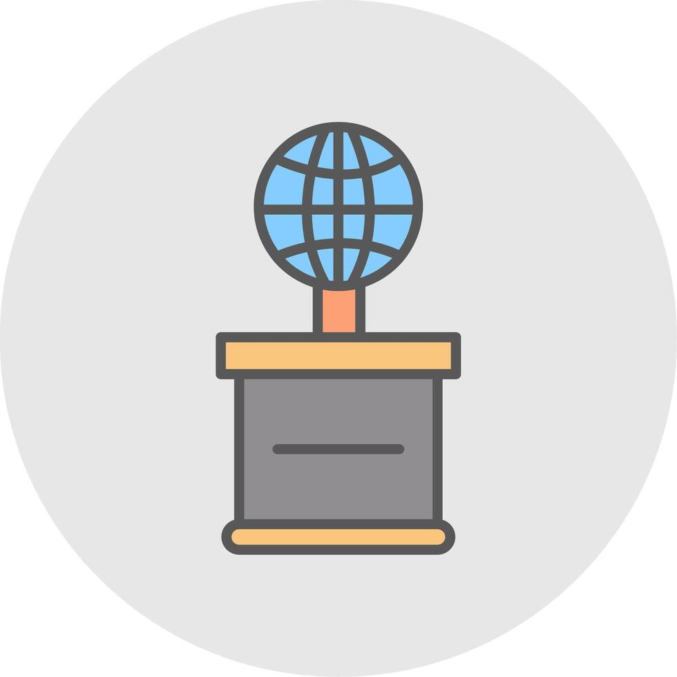 World Line Filled Light Icon vector