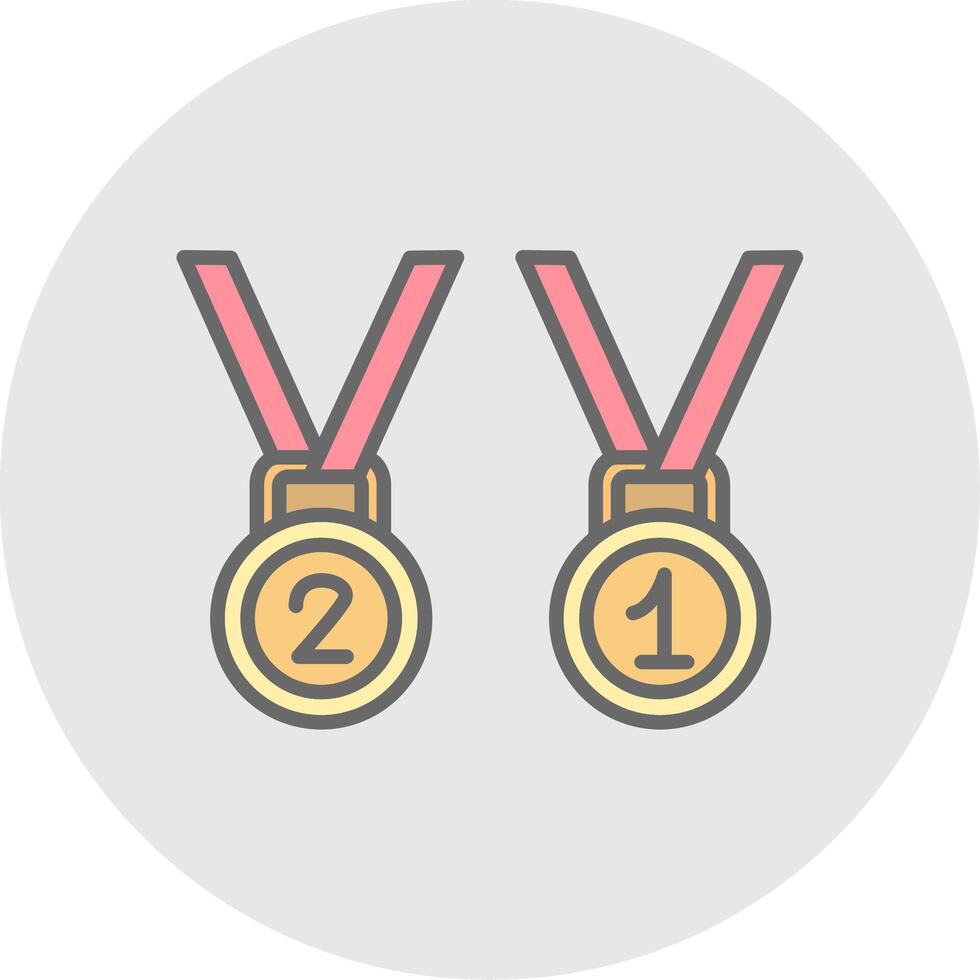 Medals Line Filled Light Icon vector