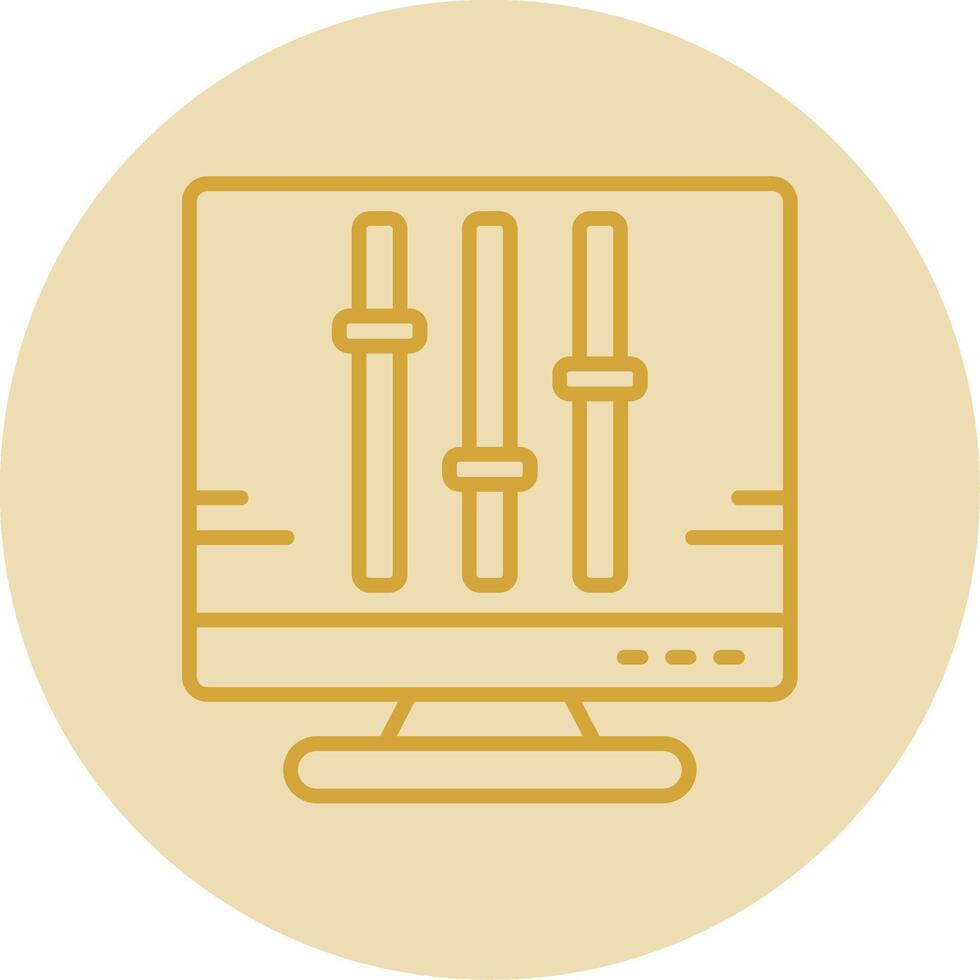 Equalization Line Yellow Circle Icon vector