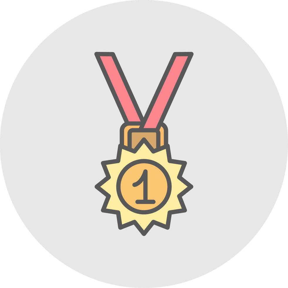 Medal Line Filled Light Icon vector