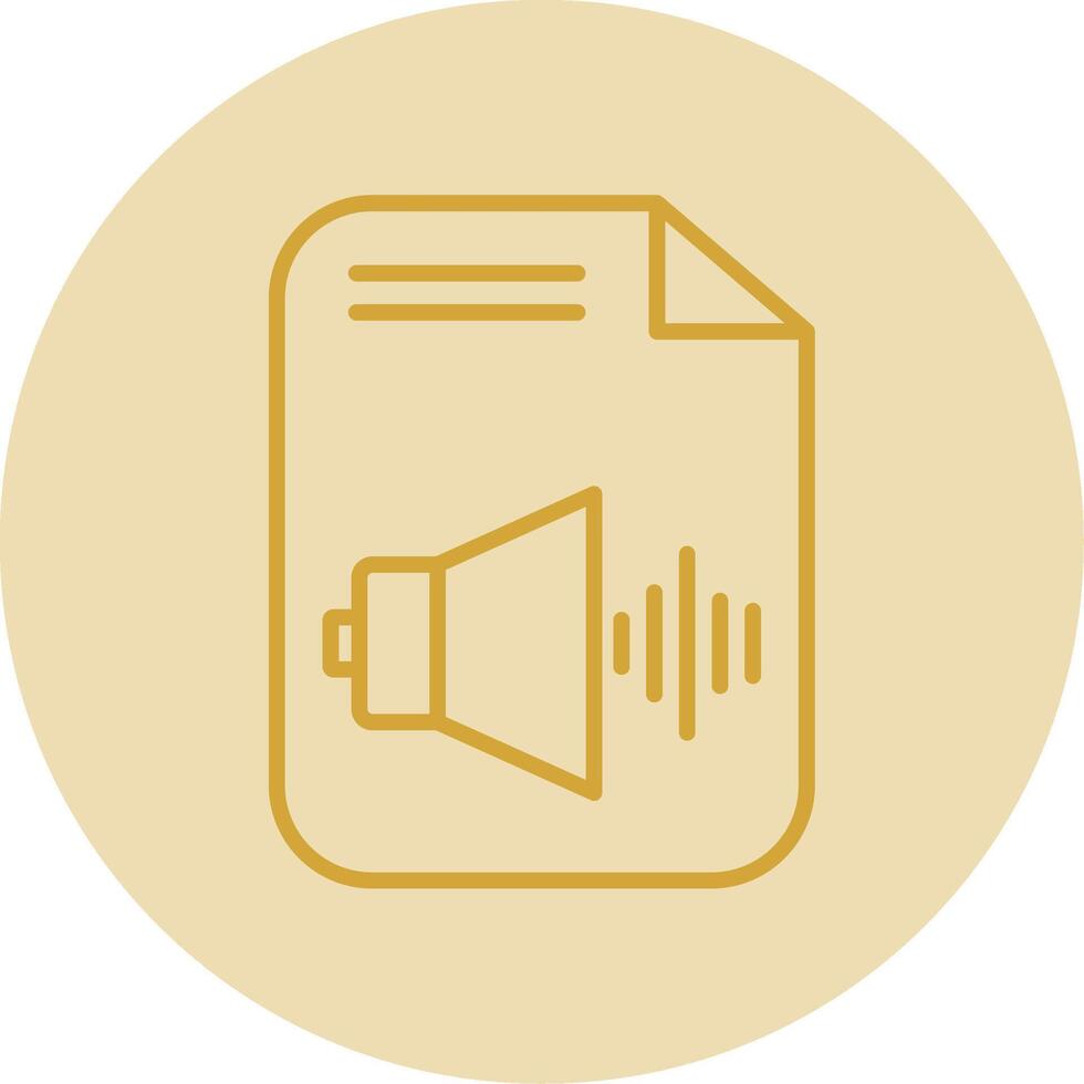 Audio File Line Yellow Circle Icon vector