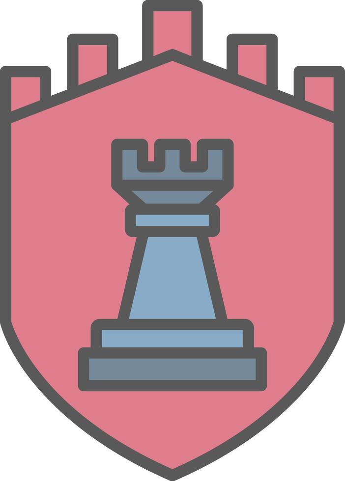 Security Castle Strategies Line Filled Light Icon vector