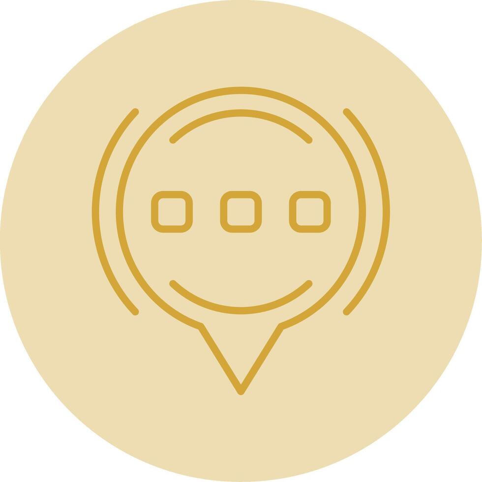 Talk Line Yellow Circle Icon vector