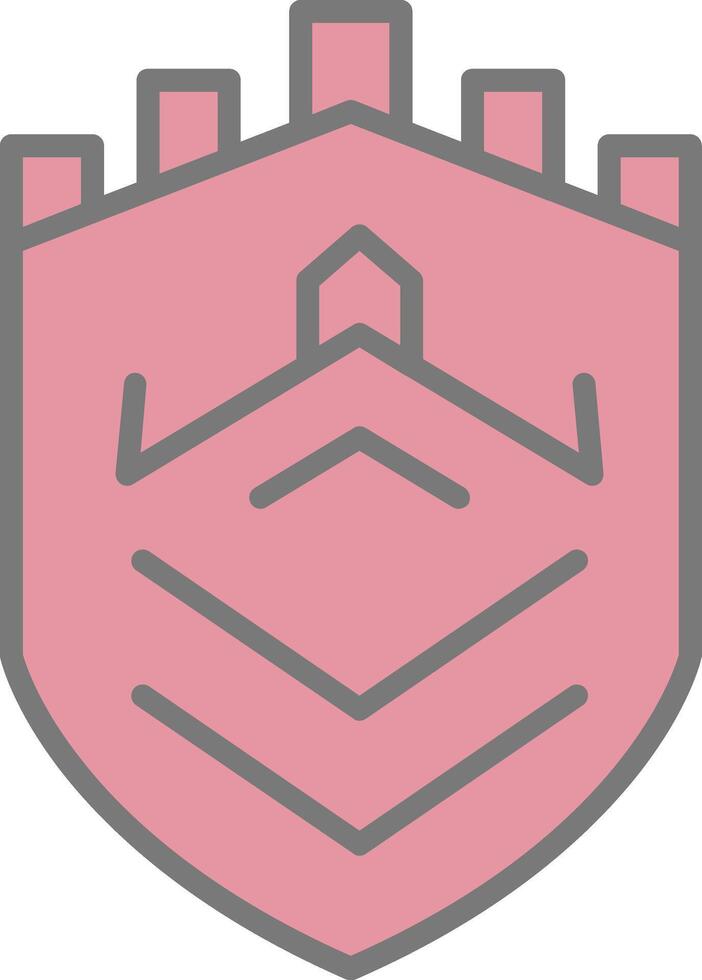 Security Castle Tech Line Filled Light Icon vector