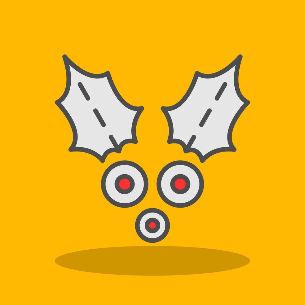 Holly Filled Shadow Icon vector