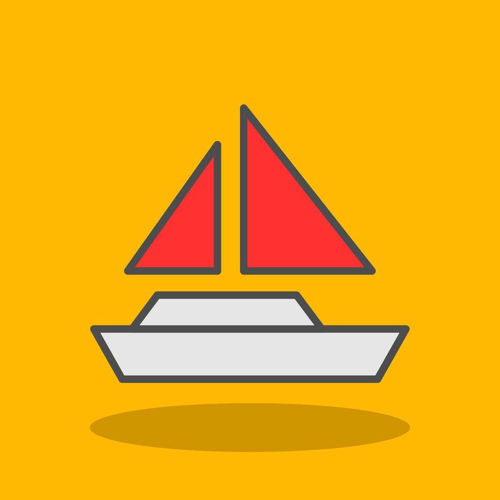 Boat Filled Shadow Icon vector