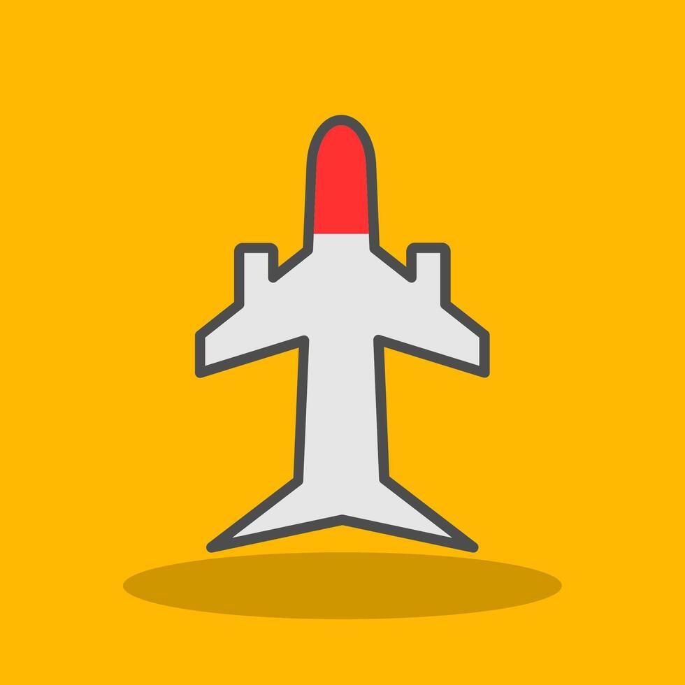 Plane Filled Shadow Icon vector