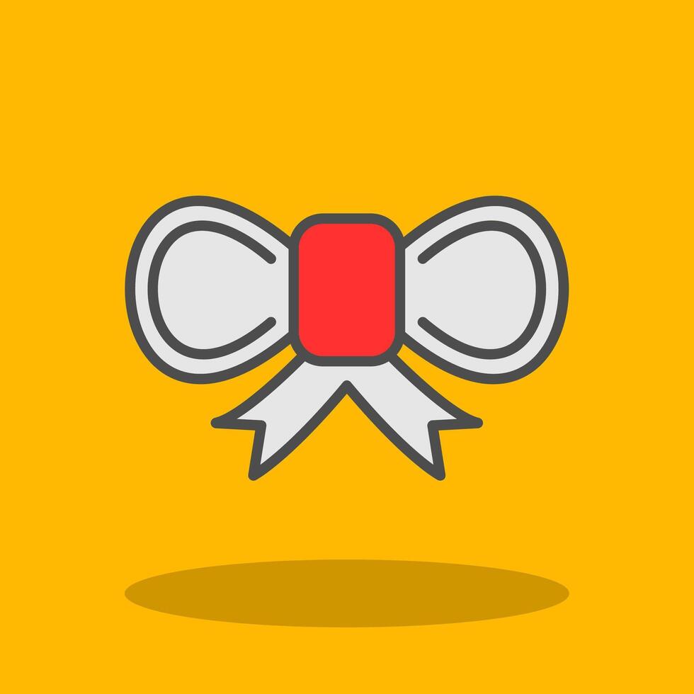 Bow Filled Shadow Icon vector