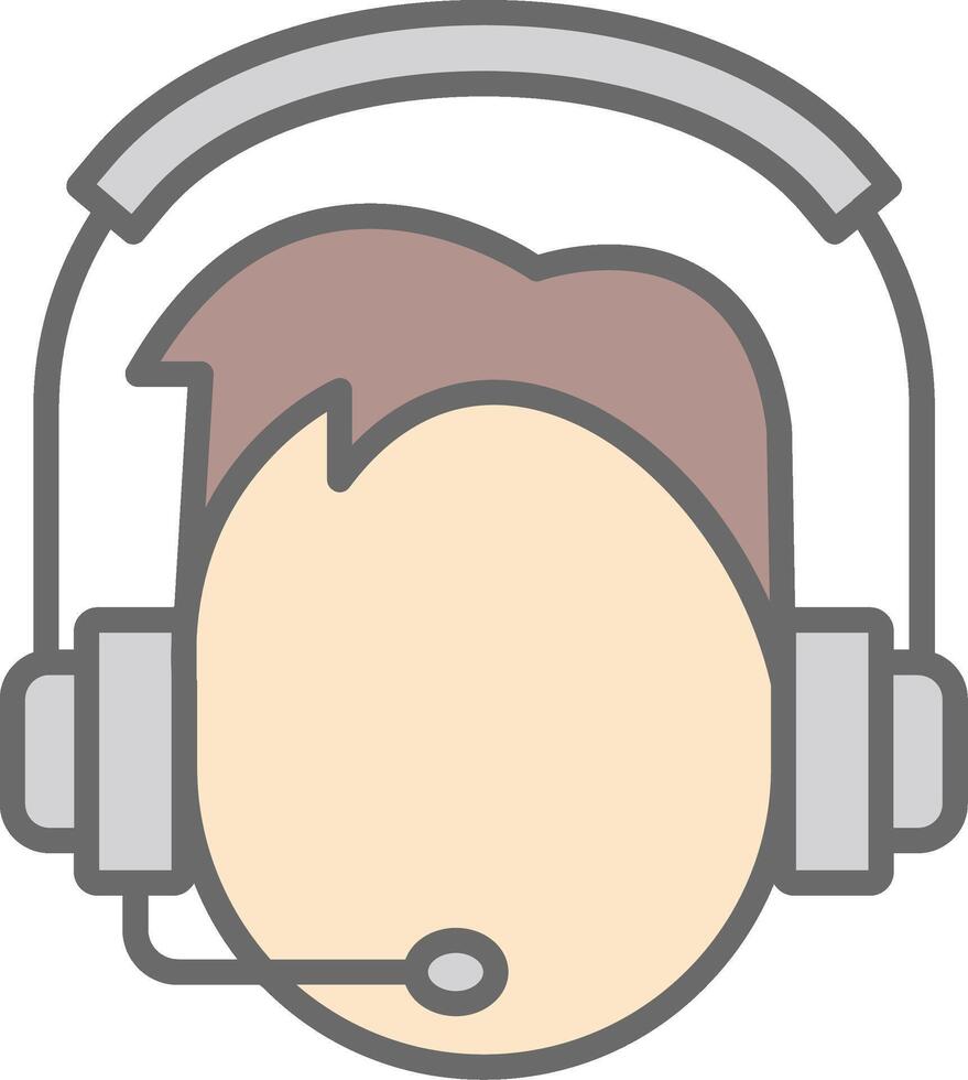 Support Line Filled Light Icon vector
