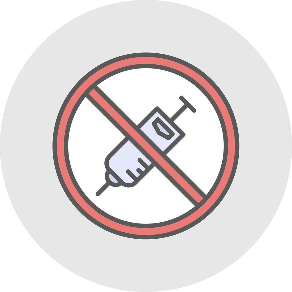 Prohibited Sign Line Filled Light Icon vector