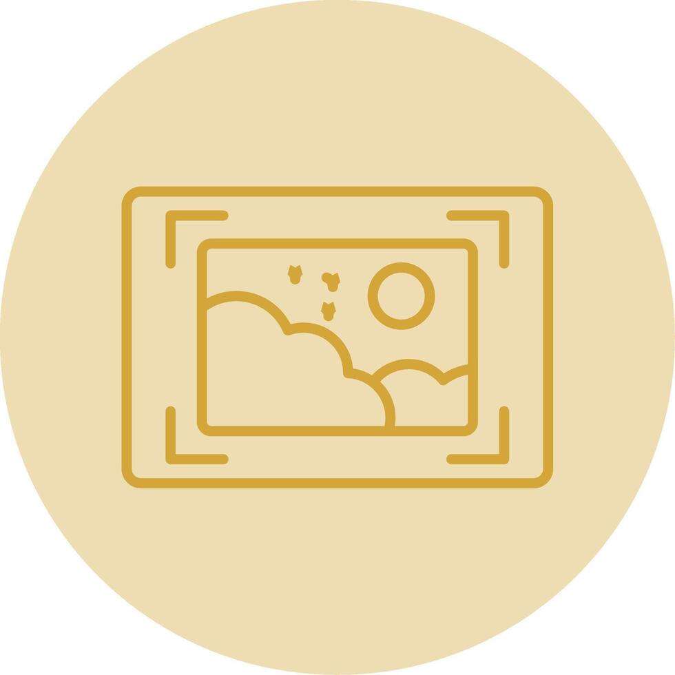 Screen Line Yellow Circle Icon vector