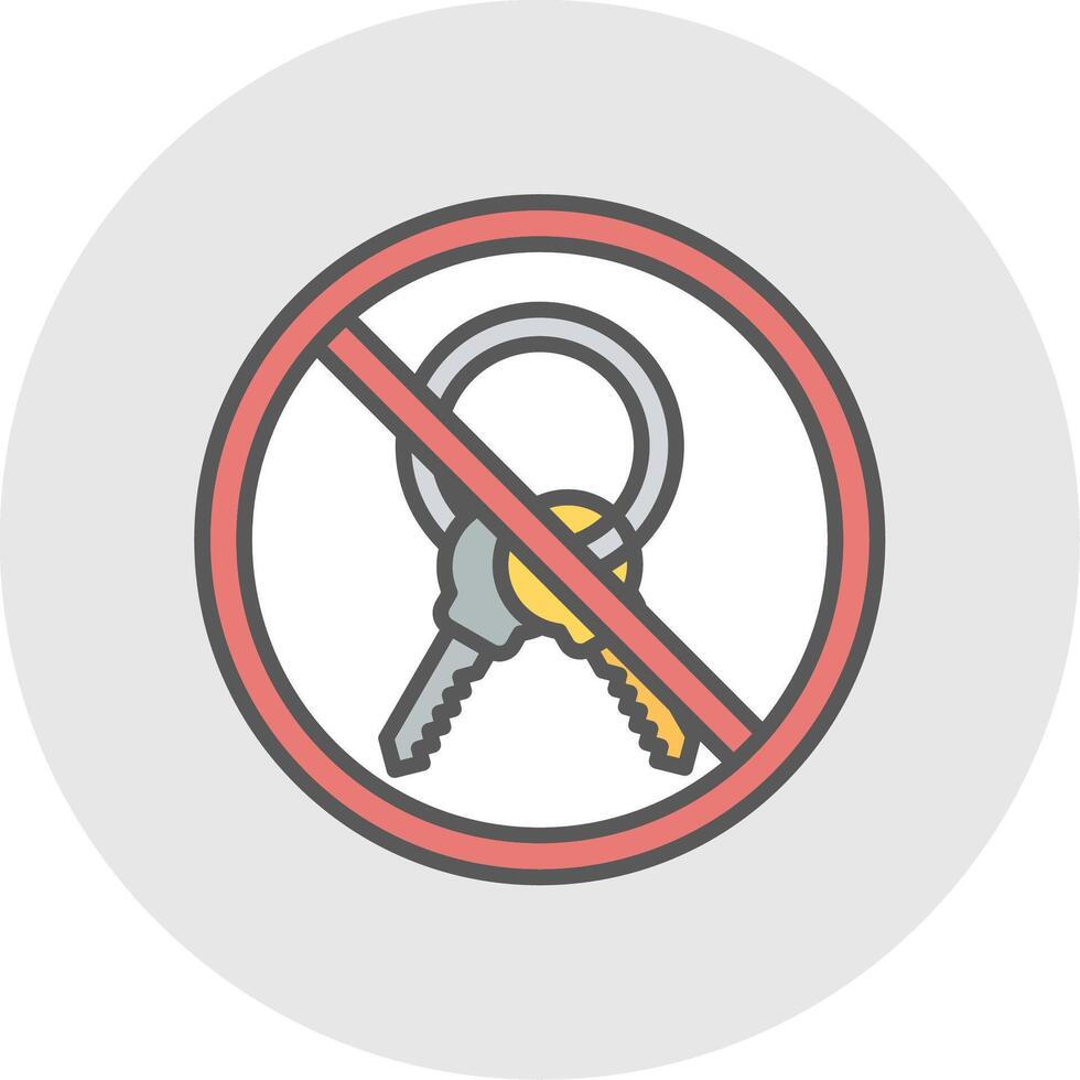 Prohibited Sign Line Filled Light Icon vector