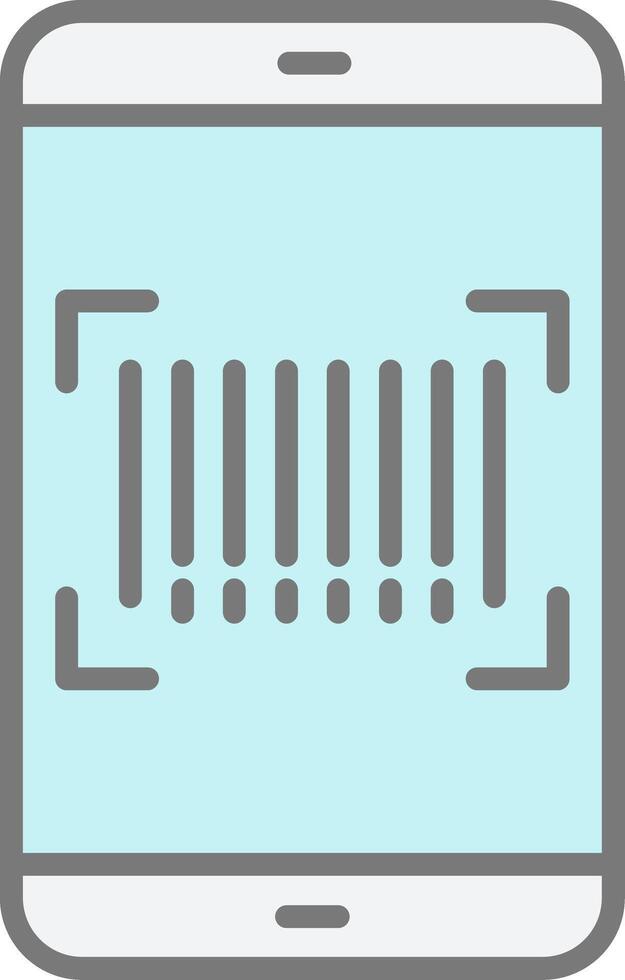 Barcode Scan Line Filled Light Icon vector
