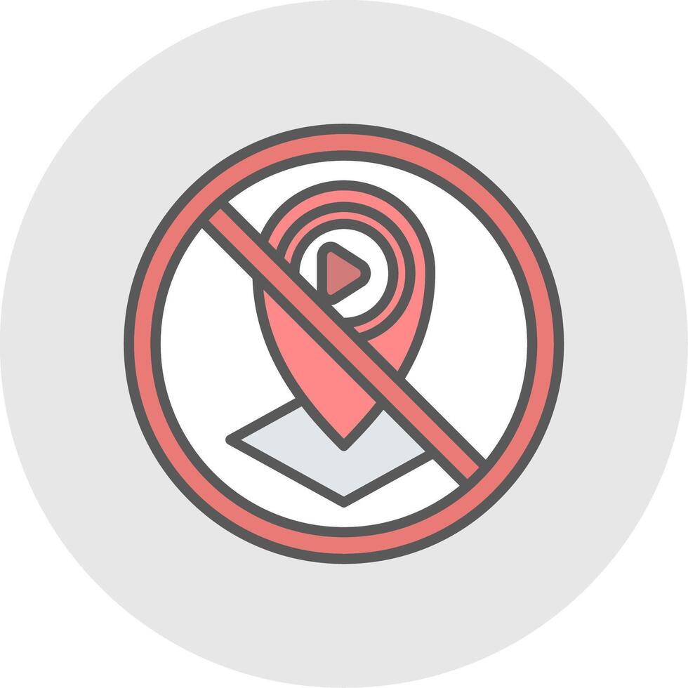 Prohibited Sign Line Filled Light Icon vector