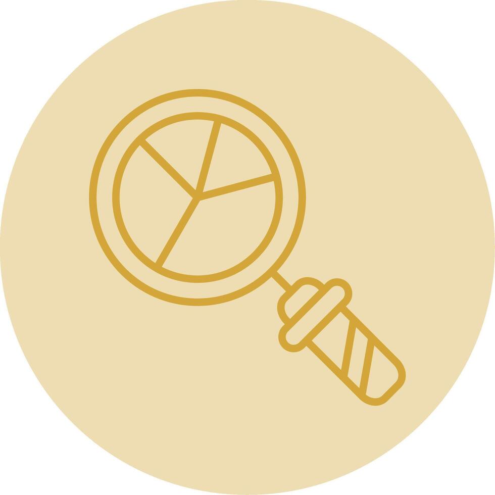 Magnifying Glass Line Yellow Circle Icon vector