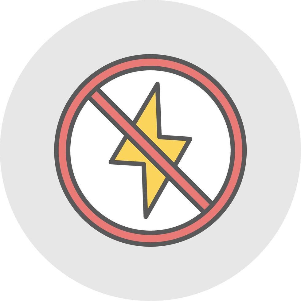 Prohibited Sign Line Filled Light Icon vector