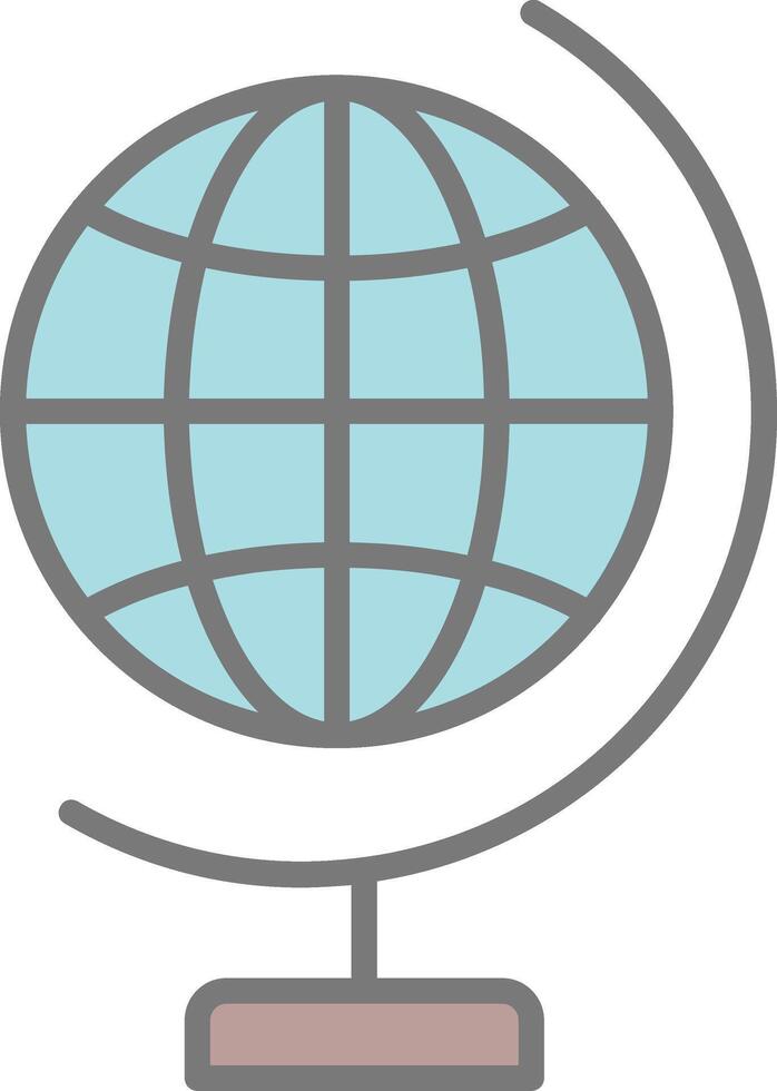 global mundo línea lleno ligero icono vector
