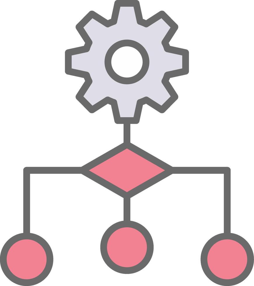 Algorithm Line Filled Light Icon vector