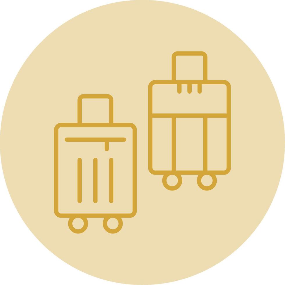 Suitcases Line Yellow Circle Icon vector