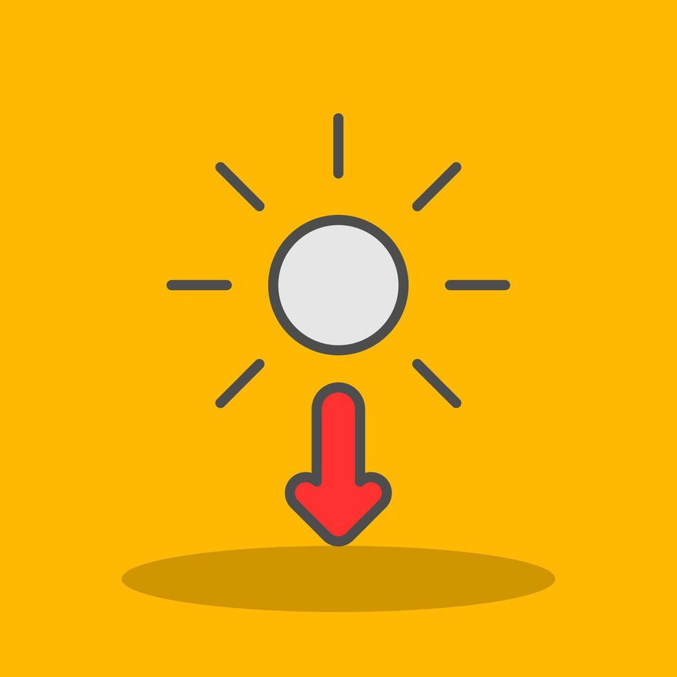 Sun Filled Shadow Icon vector