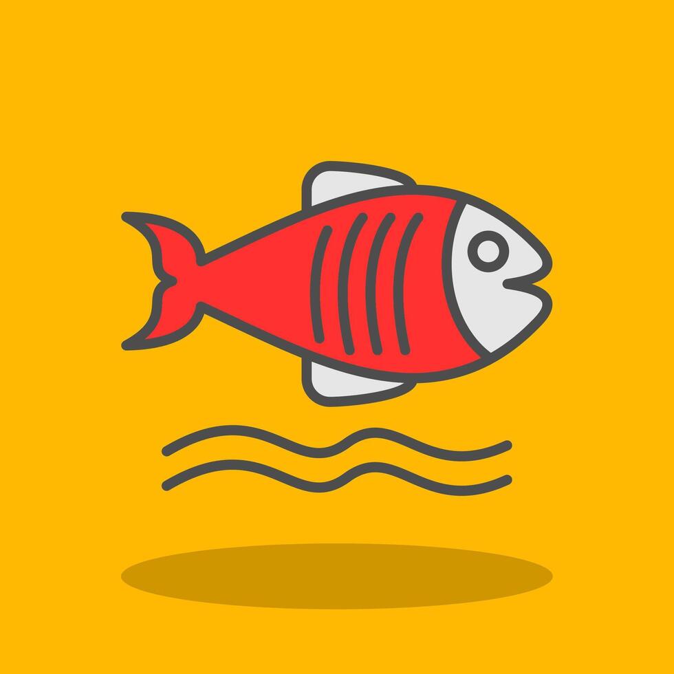Flounder Filled Shadow Icon vector