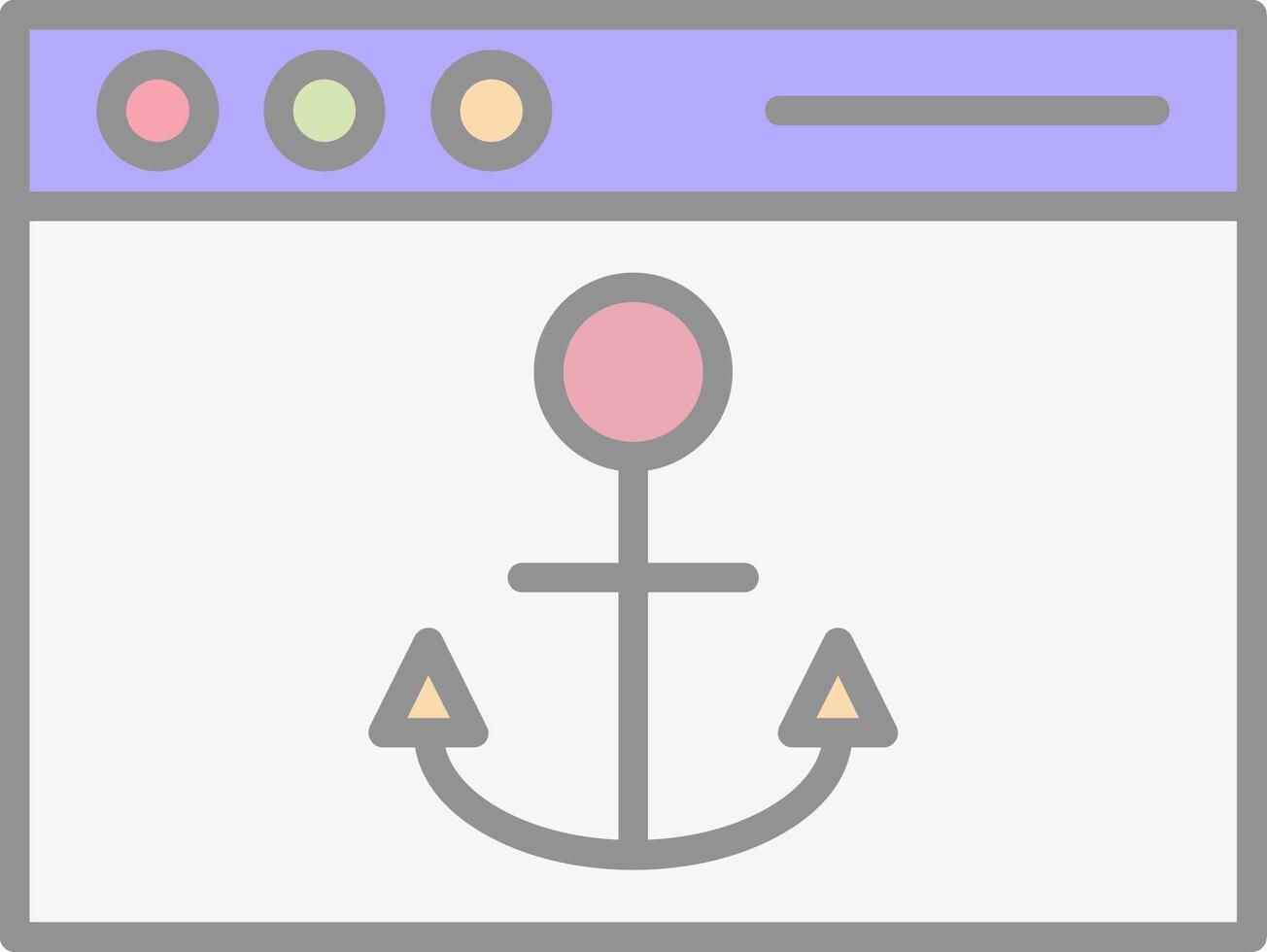 Anchor Text Line Filled Light Icon vector