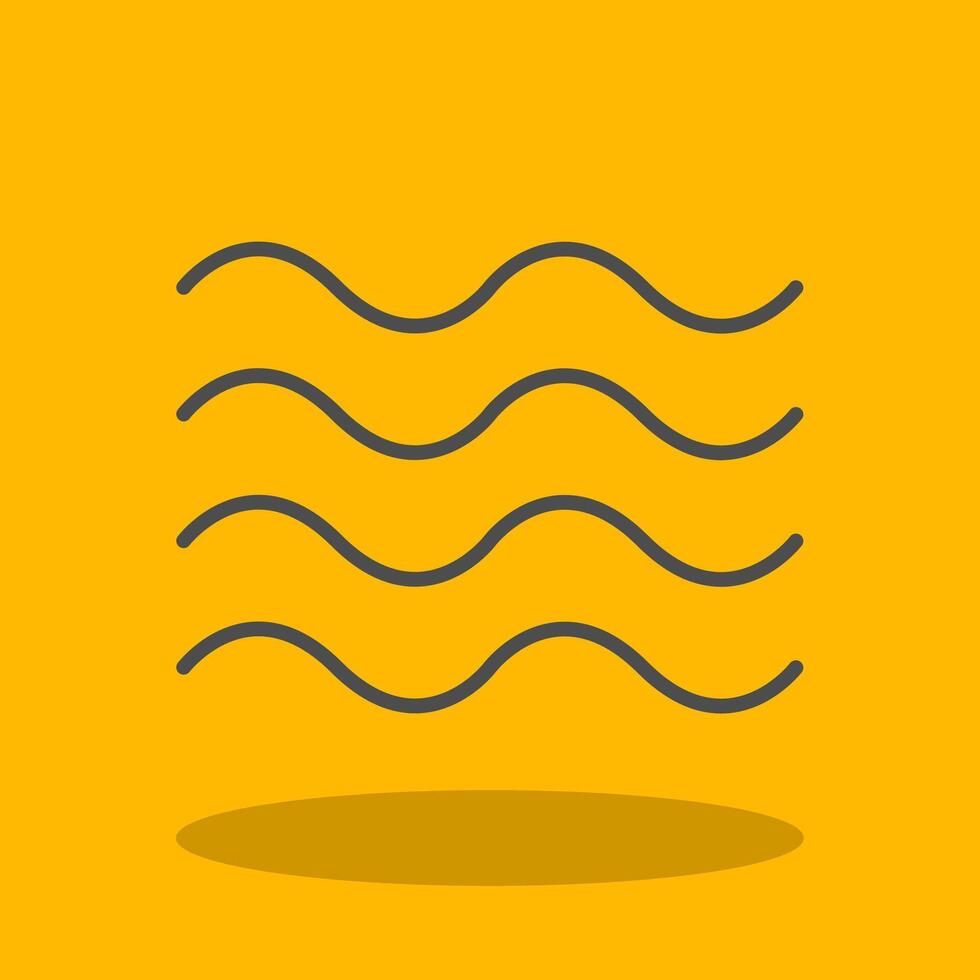 Waves Filled Shadow Icon vector