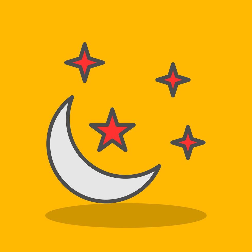 Moon Filled Shadow Icon vector