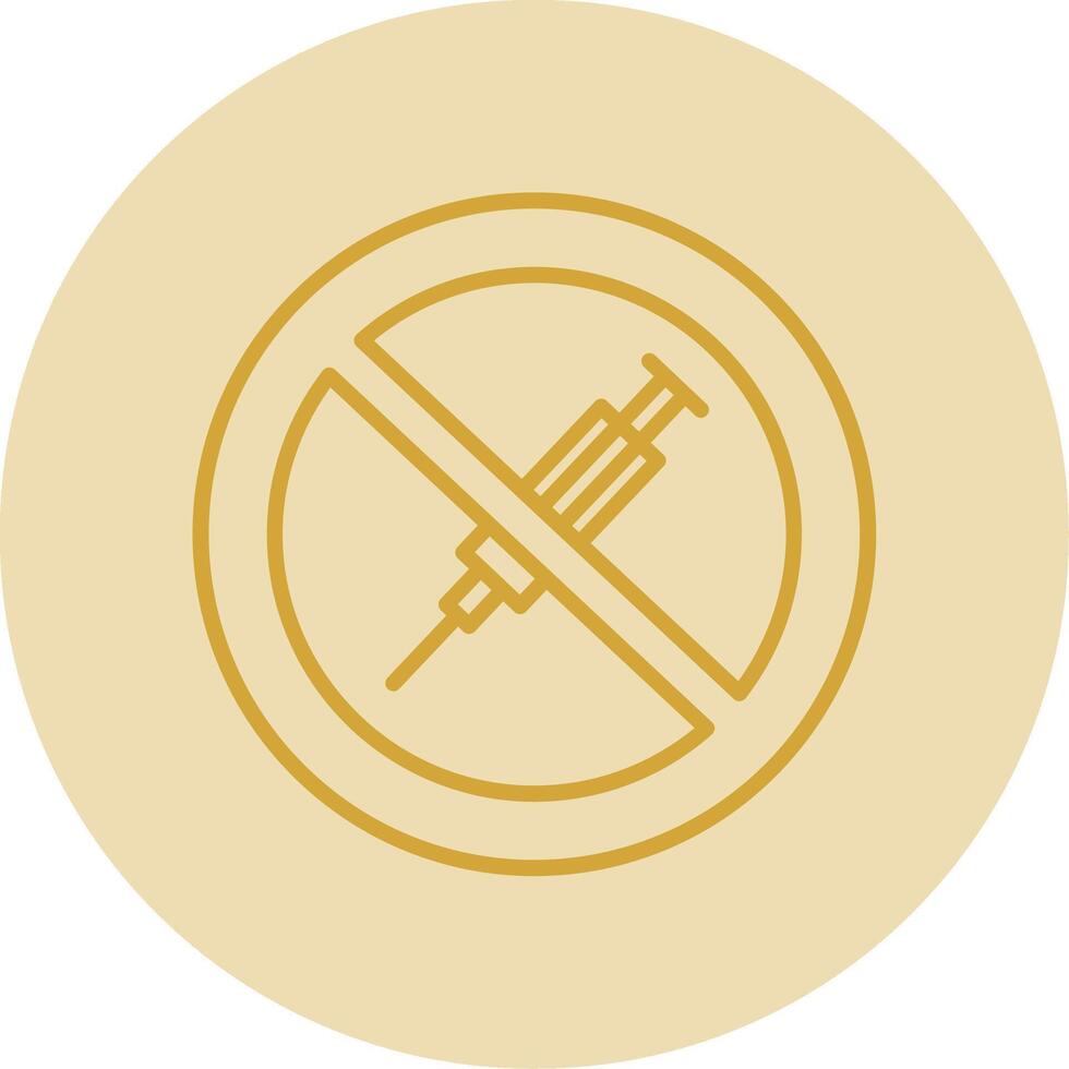 No Needle Line Yellow Circle Icon vector