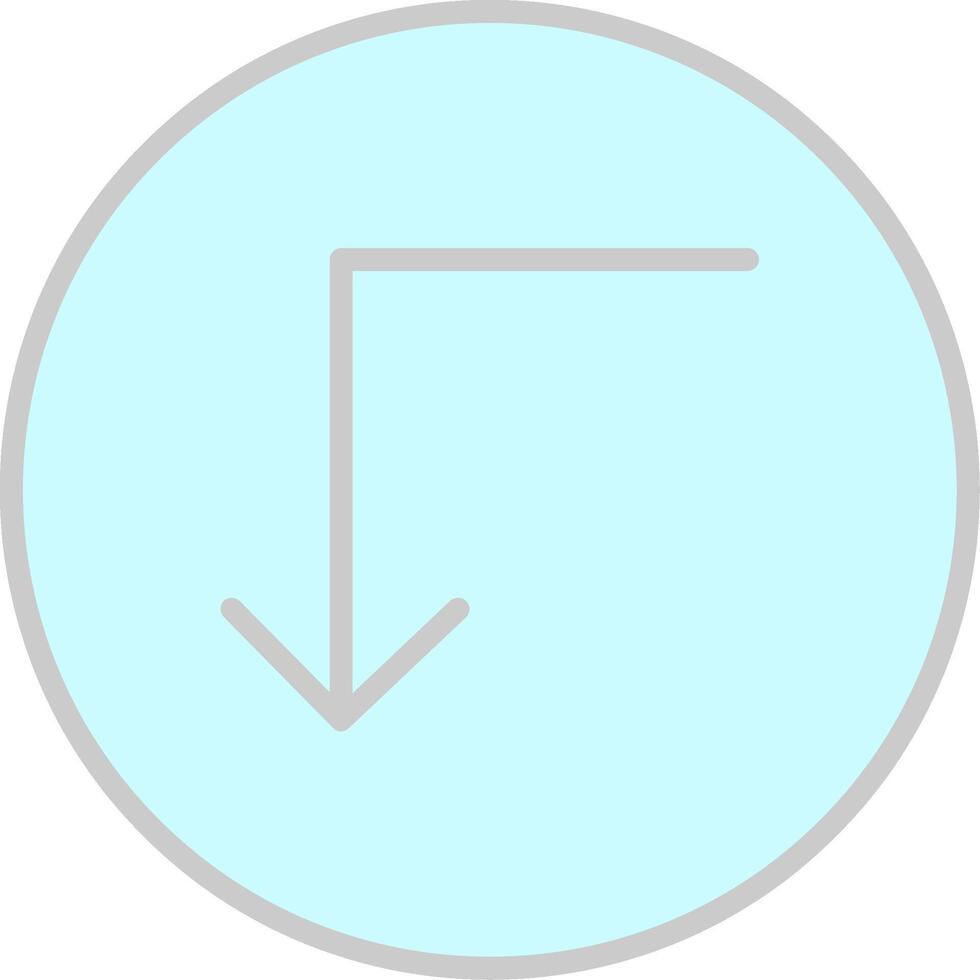 Turn Down Line Filled Light Icon vector