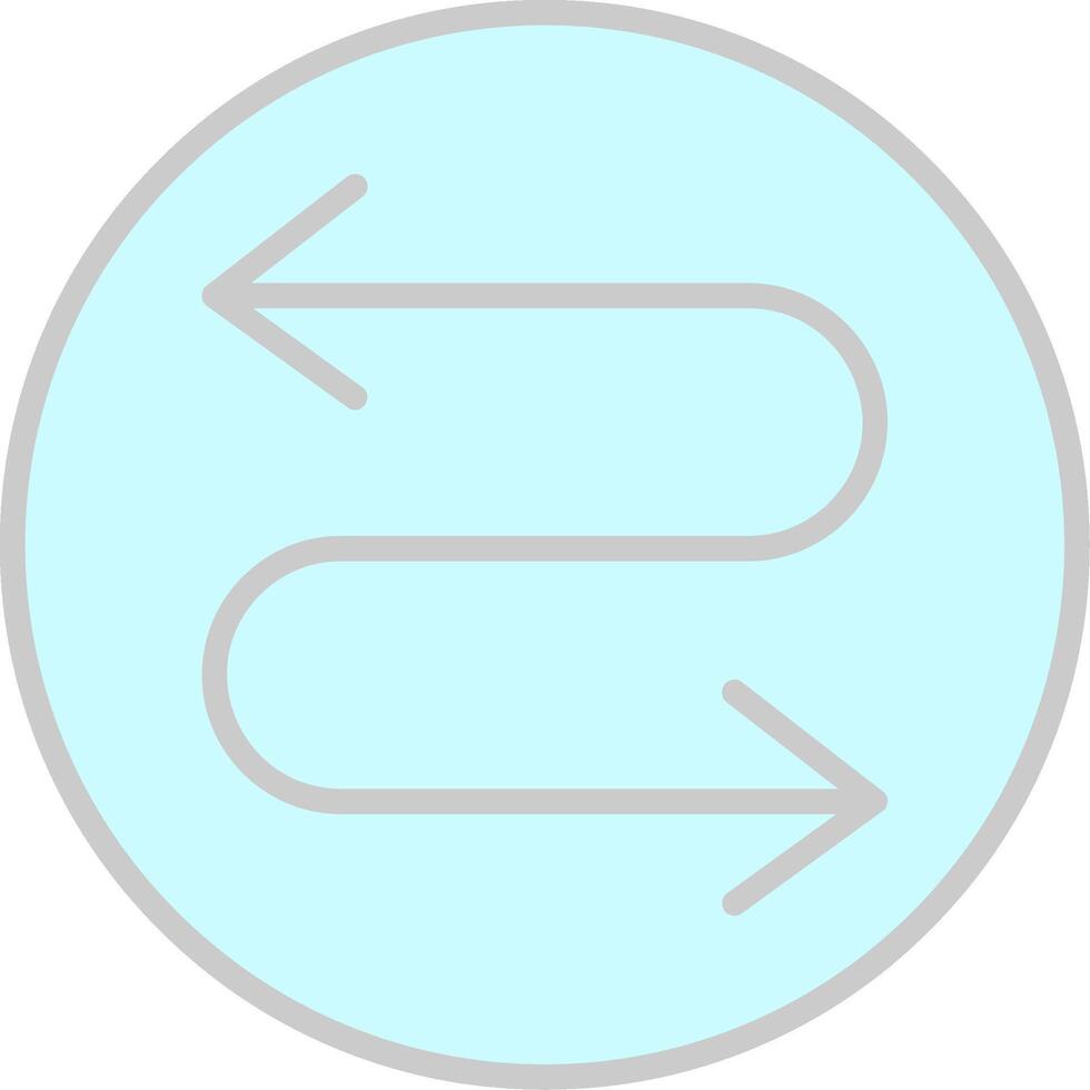 Zigzag Arrow Line Filled Light Icon vector
