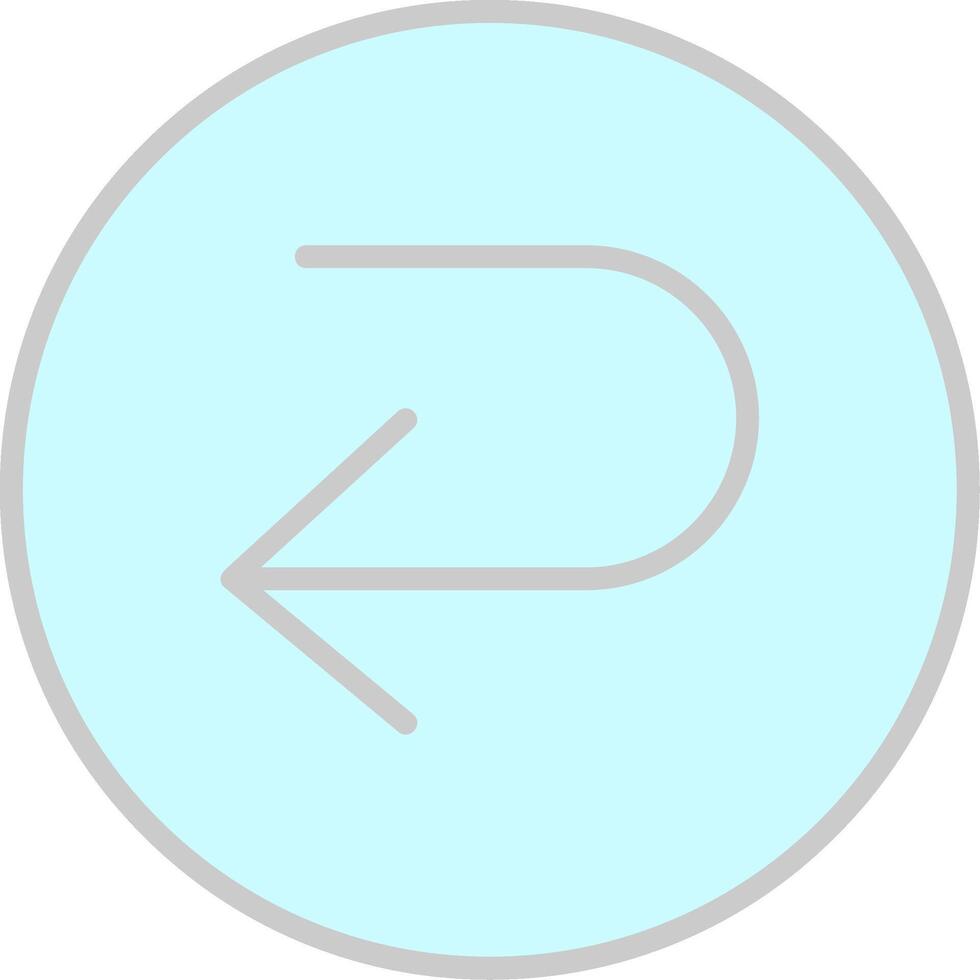 U Turn Line Filled Light Icon vector
