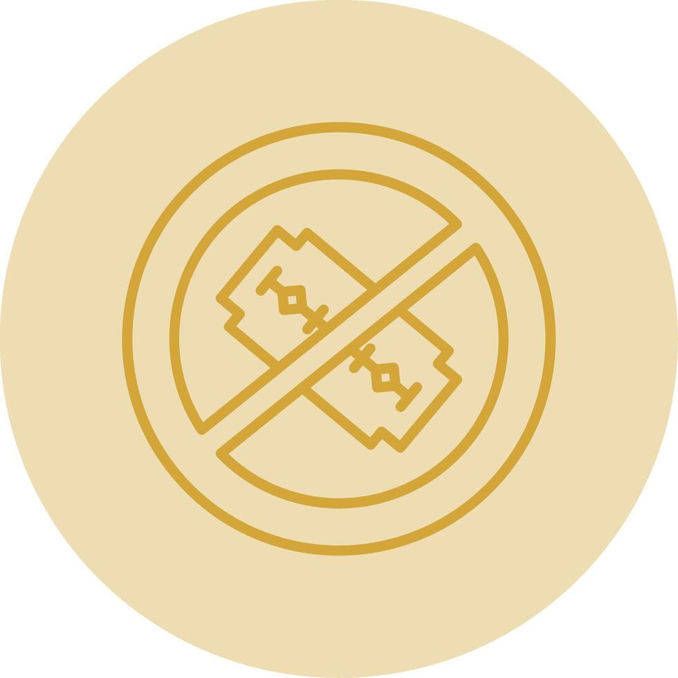 No Blade Line Yellow Circle Icon vector