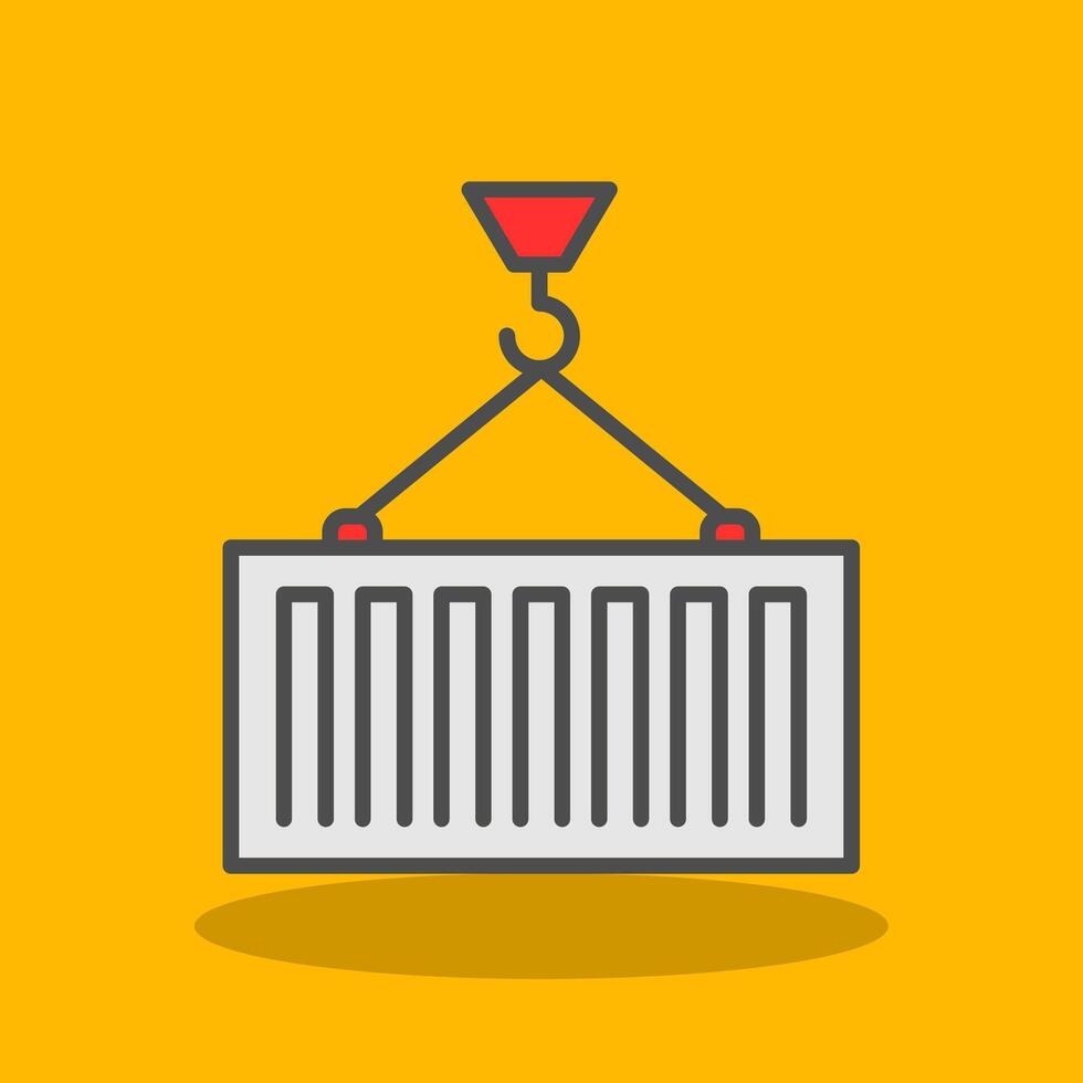 Container Loading Filled Shadow Icon vector