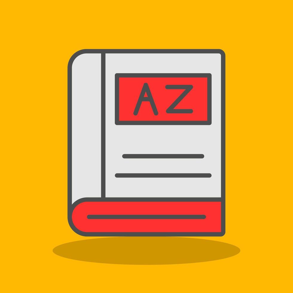Dictionary Filled Shadow Icon vector