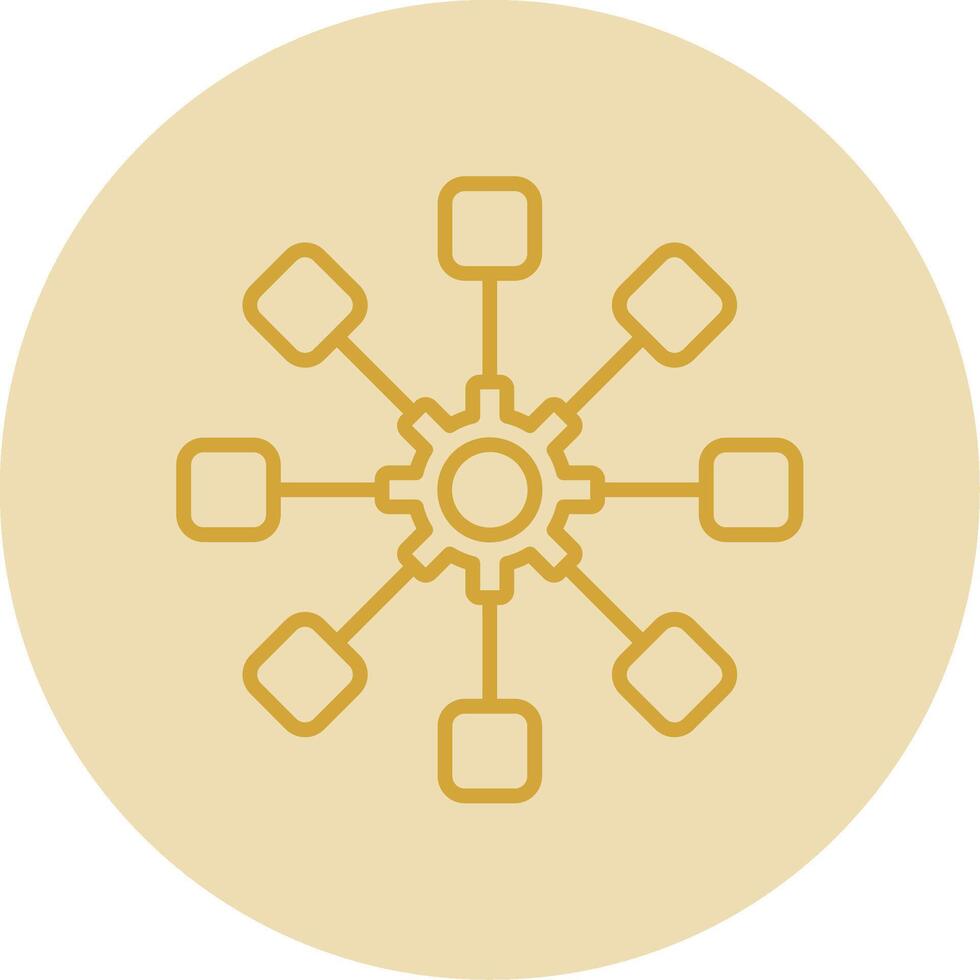 Structure Line Yellow Circle Icon vector