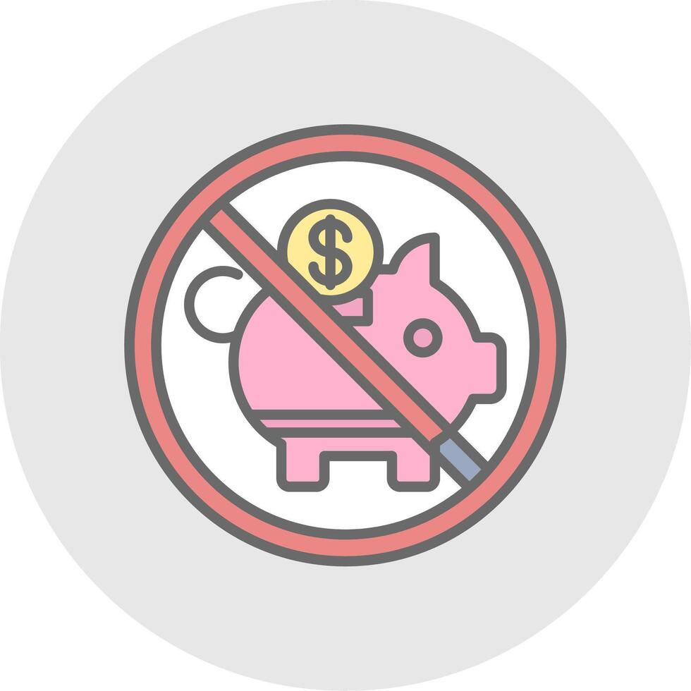 Prohibited Sign Line Filled Light Icon vector