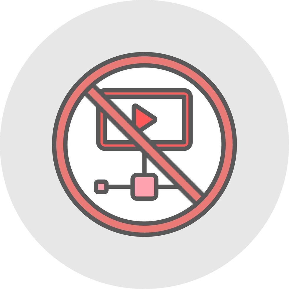 Prohibited Sign Line Filled Light Icon vector