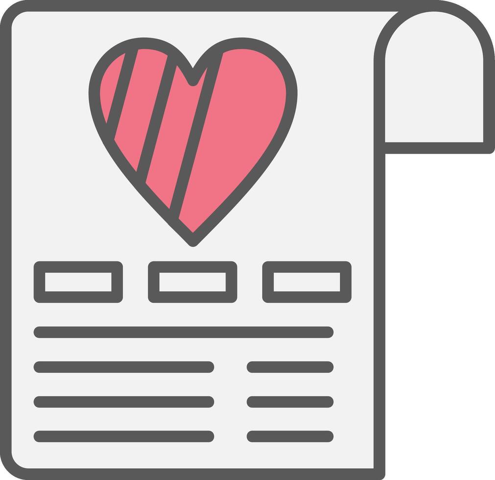 Wish List Line Filled Light Icon vector