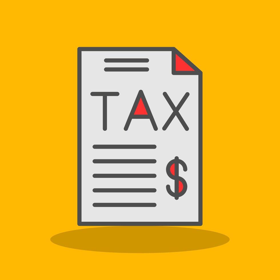 Tax Filled Shadow Icon vector