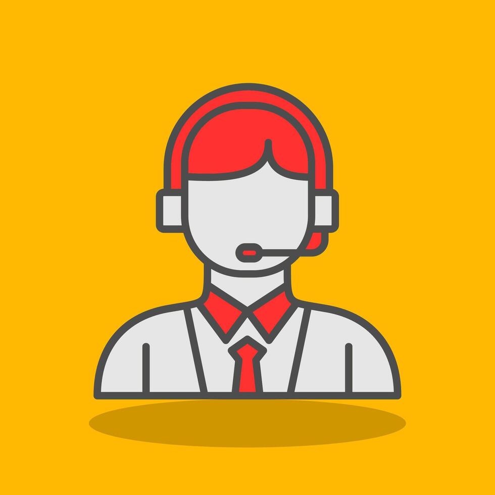 Customer Service Filled Shadow Icon vector