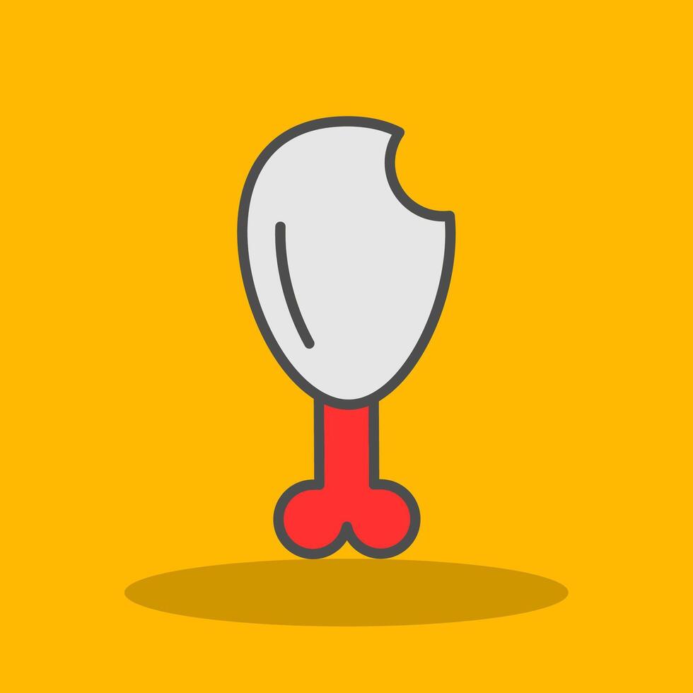 Leg Piece Filled Shadow Icon vector