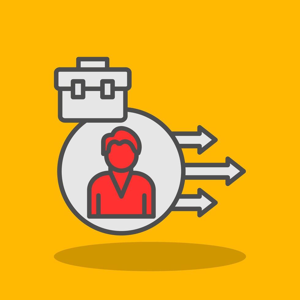 Leadership Approach Filled Shadow Icon vector