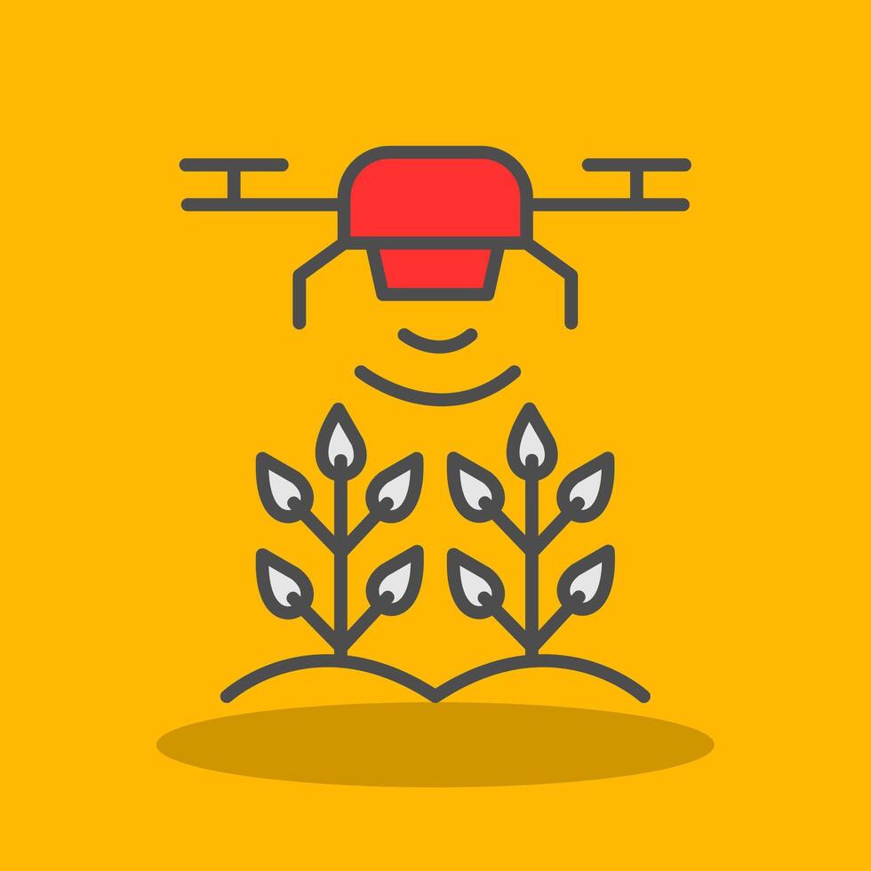 Agricultural Drones Filled Shadow Icon vector