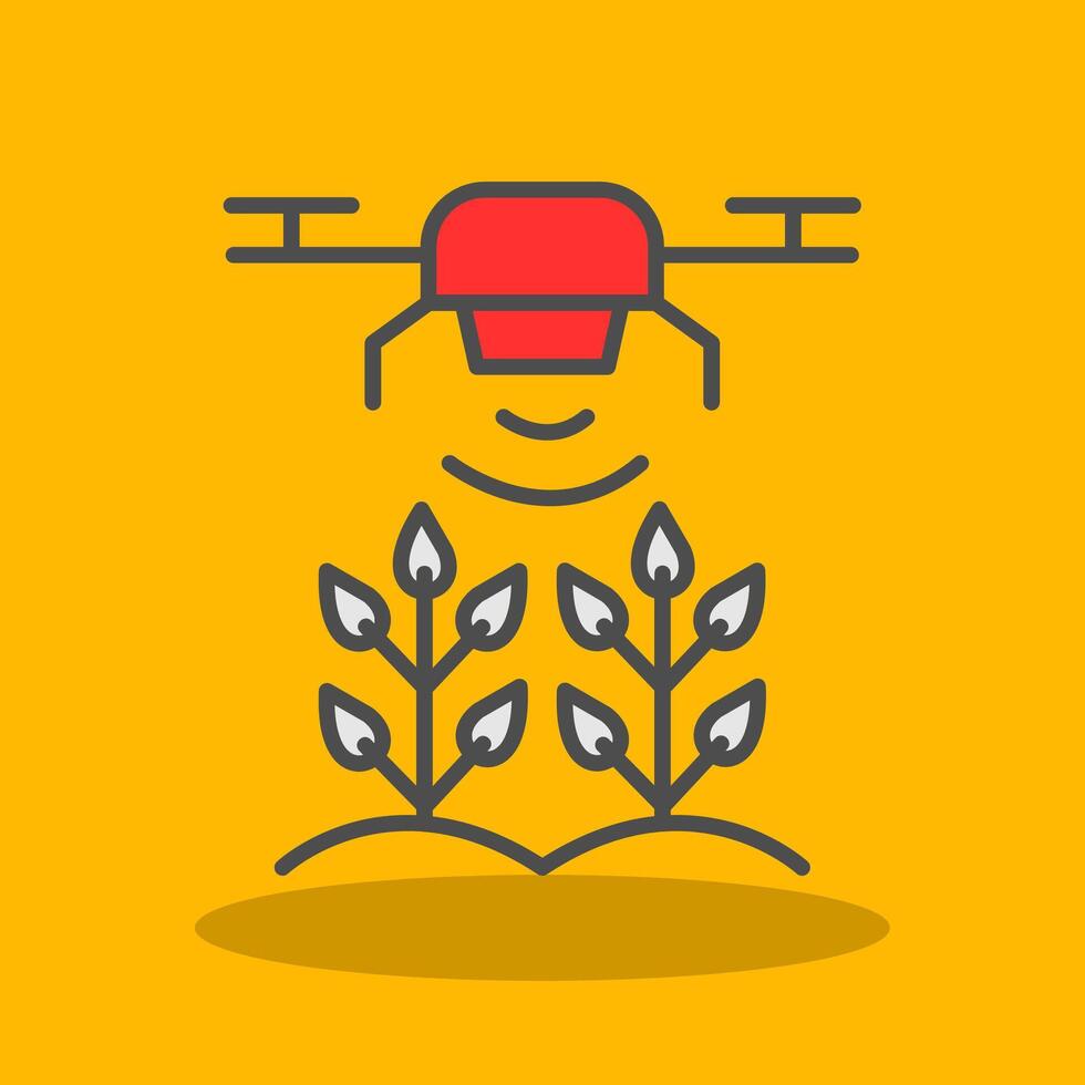 Agricultural Drones Filled Shadow Icon vector