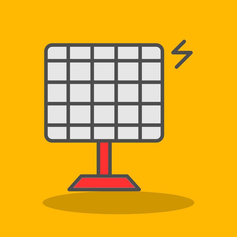 Solar Energy Filled Shadow Icon vector