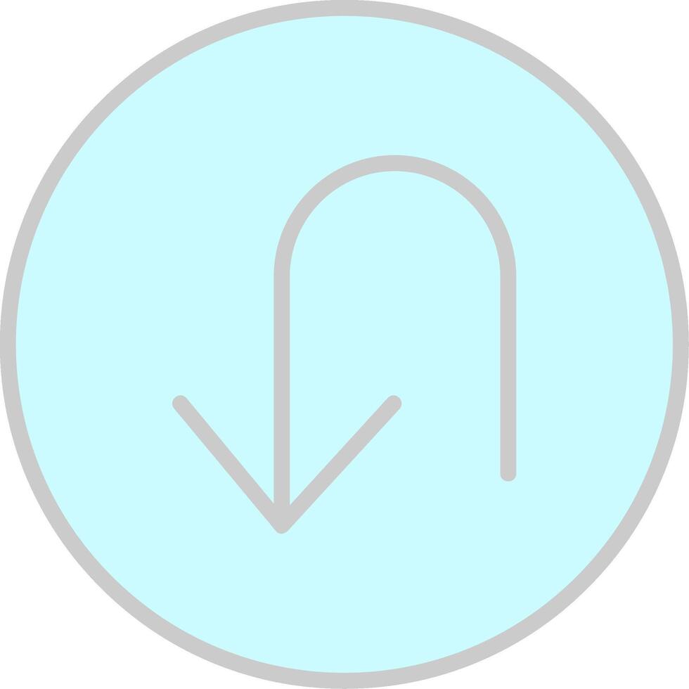 U Turn Line Filled Light Icon vector