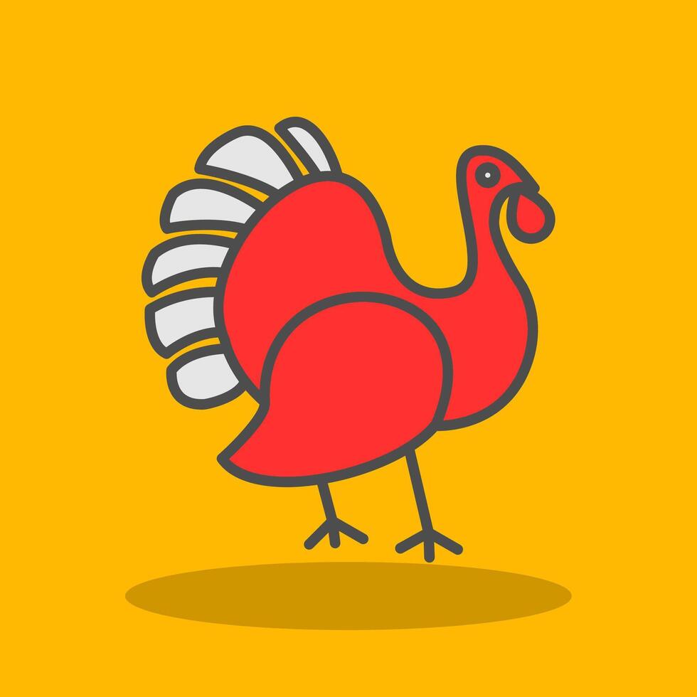 Turkey Filled Shadow Icon vector