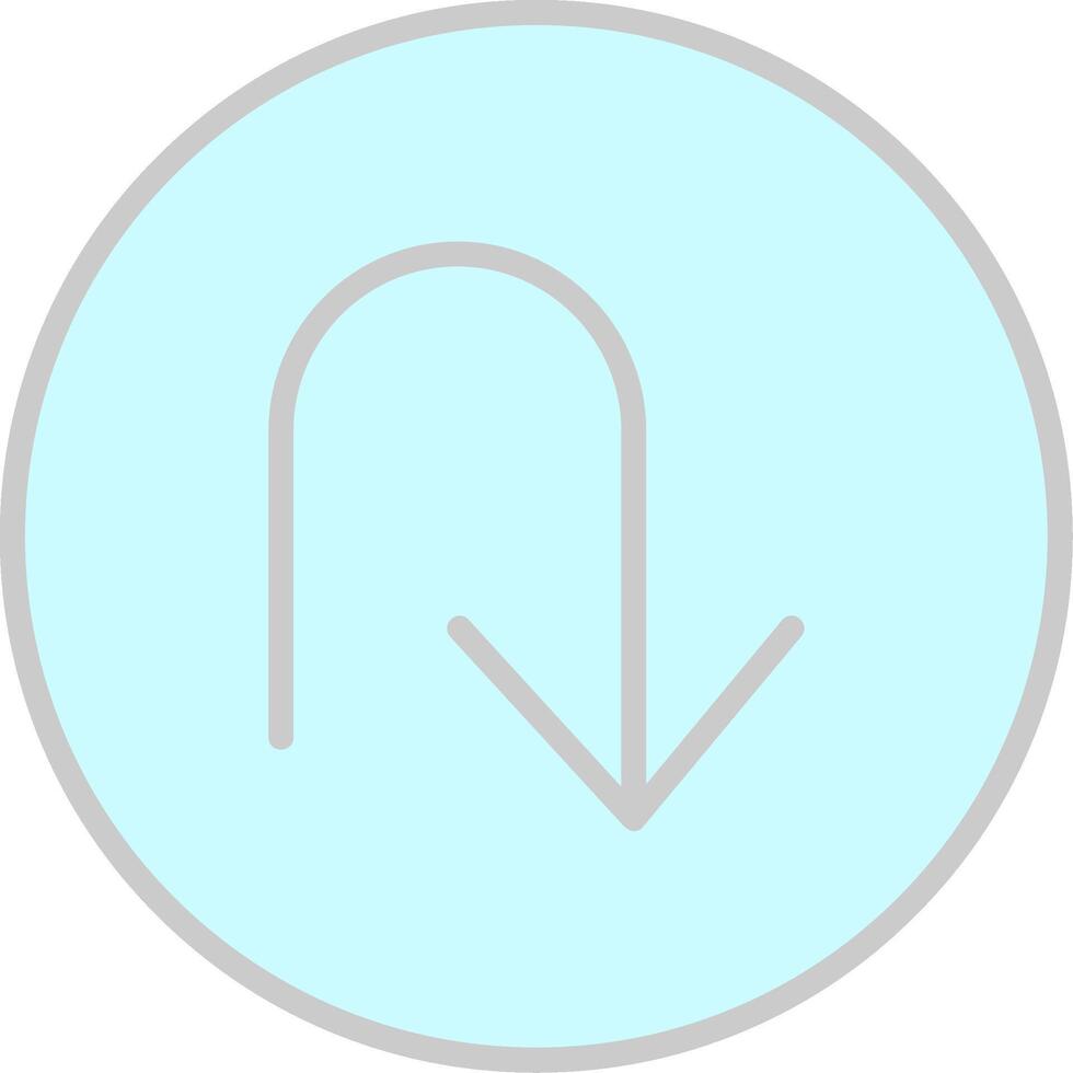 U Turn Line Filled Light Icon vector